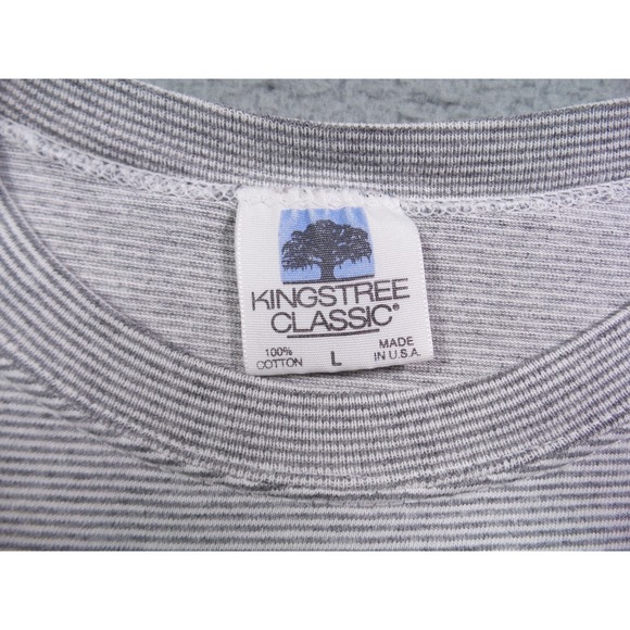 Vintage St. Croix Shirt Mens Size Large Gray Striped Crew Dive Experience USA - Picture 11 of 11